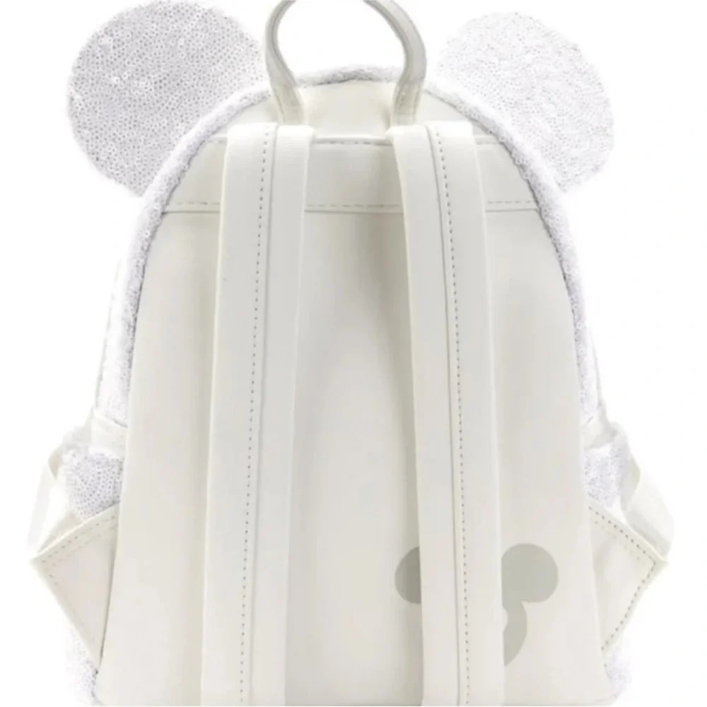 Loungefly white sequin‎ mini backpack